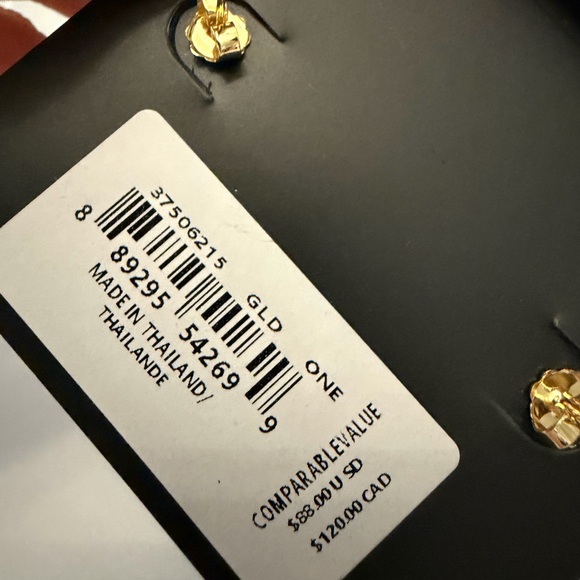 Coach Gold Embellished Hoop Earrings - Picture 4 of 5